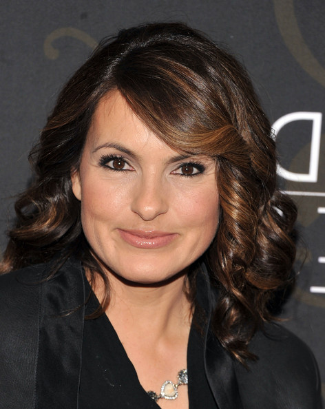 Mariska Hargitay Layered Curly Hairstyle - Faux Fringe & Tousled