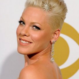 Pink Hairstyle: glam short formal hairstyle
