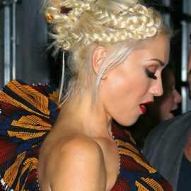 Cute braided updo for women - Gwen Stefani's Hairstyle