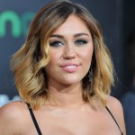 Ombre Bob Hairstyle: Miley Cyrus Medium Ombre Wavy Hairstyle