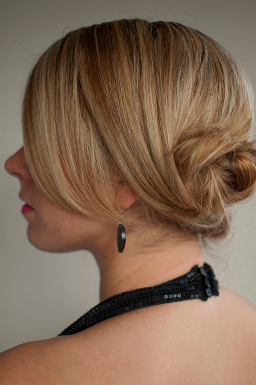 Back View of Low Twisted Chignon
