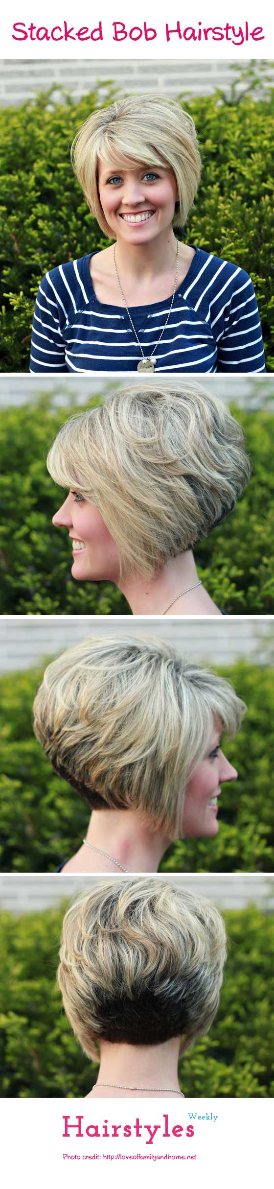 gorgeous stacked bob hairstyle with side swept bangs for