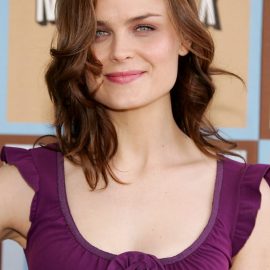 Sexy Shoulder Length Hairstyle with Bangs for Thick Hair - Emily Deschanel's Hairstyle