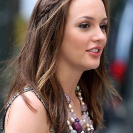 Cute braided long sleek hairstyle - Leighton Meester's Hairstyle