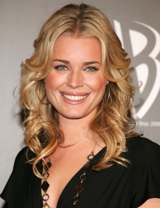 Sexy Mid Length Blonde Wavy Hairstyle For Women Rebecca Romijn S