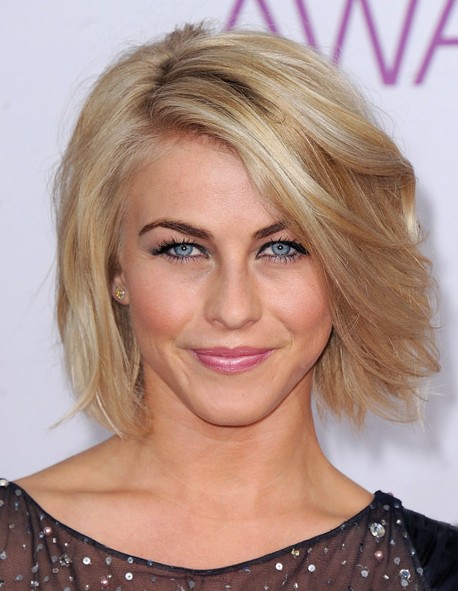 Short Voluminous Bob Hairstyle with Side Swept Bangs- Julianne Hough Hairstyles 2014