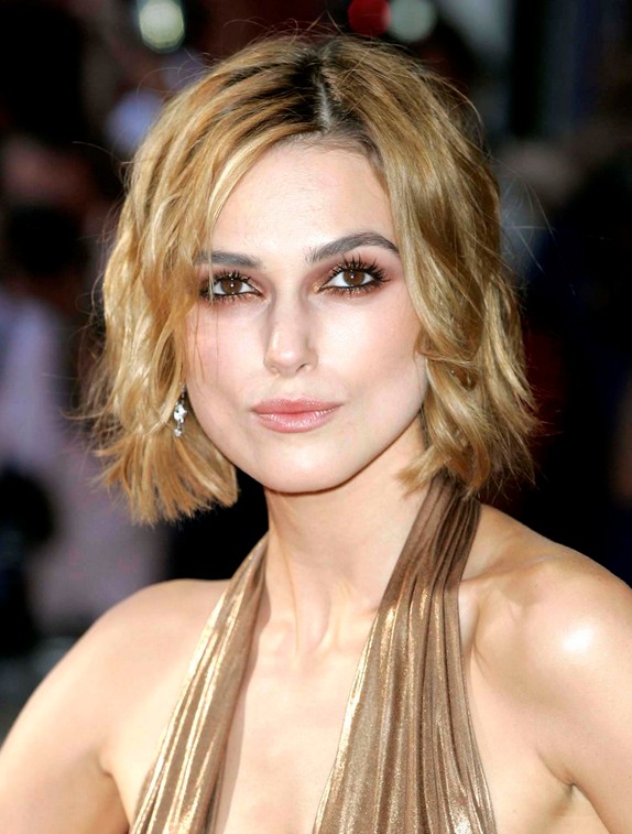 Celebrity Short Curly Bob Hairstyle - Keira Knightley 