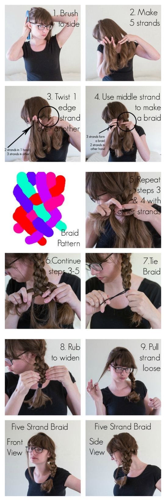 Tutorial – 5-strand flat braid