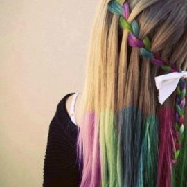 Hair Chalk Trend Rainbow Braid Hippy Look /tumblr