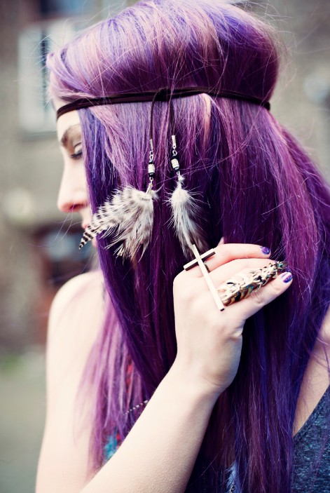 Alternative Hairstyles: 'Purple Haze' Hippy Chic 