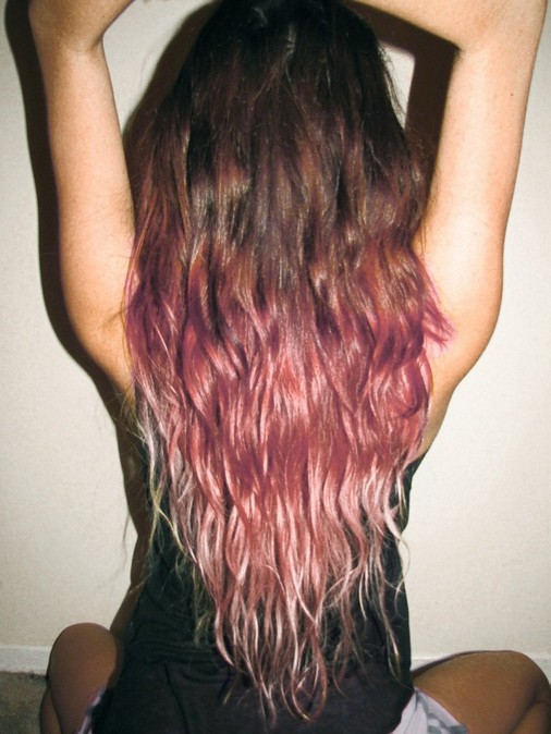Brown to Pink Ombre Hair
