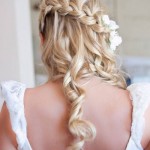 Half Up Half Down Wedding Hairstyle - Waterfall Braid 2014