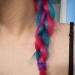 Pink & Blue Hair Colored Braid for Women