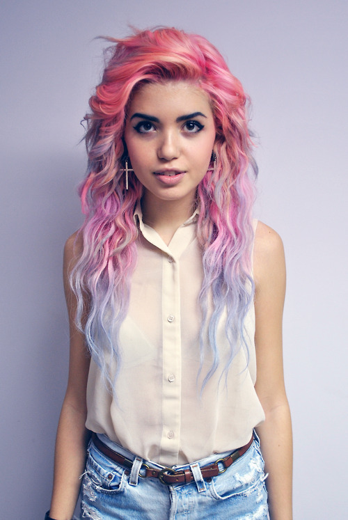 Pastel Colored Hair Ideas: Candy Pink to Baby Blue Dip-Dye Fantasy -  Hairstyles Weekly