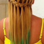 Blonde Green Waterfall Braid