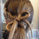 Back to Shool Hairstyles 2014: Quirky Fishtail & Hair Bow