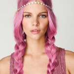 Braided pink hairstyles for long hair