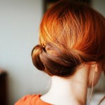 Back View of Easy Red Gibson Tuck Updo