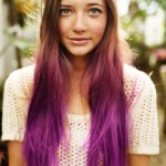 Long blonde to purple ombre hair styles