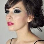 Trendy Bouffant Low Chignon with Smoky Eyes