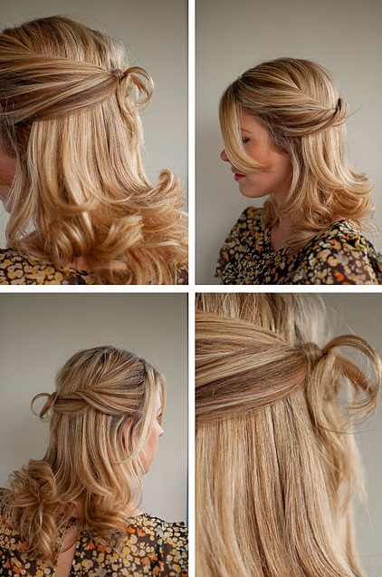 Twisted Half Up Half Down Hairstyle for Wedding