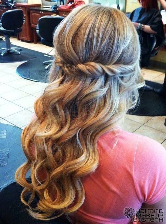 Twist and Curled Hair for Prom