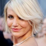 Cameron Diaz Hairstyle- Chic short blonde bob cut with bangs