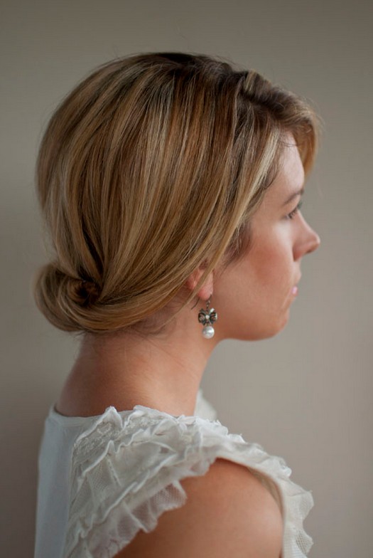 Smooth Simple Flattering Updo Hairstyle for Long Hair 