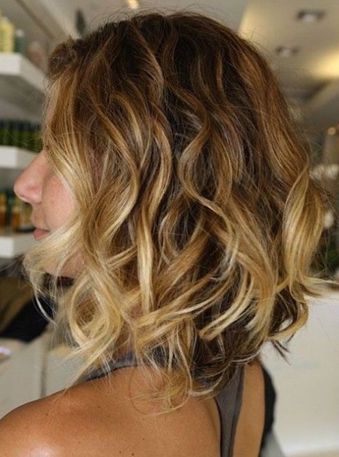 Layered Messy Ombre Hair with Waves