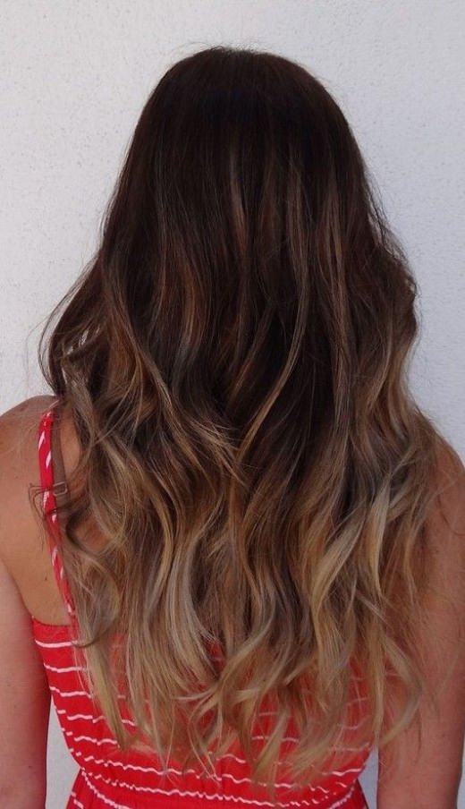 Back View of Long Ombre Hair - Hairstyles Weekly