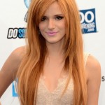 Bella Thorne Long Straight Hairstyle with Bangs for Thick Hair