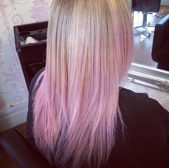 Blonde Fade To Pink Ombre Hair Style For Girls Hairstyles Weekly