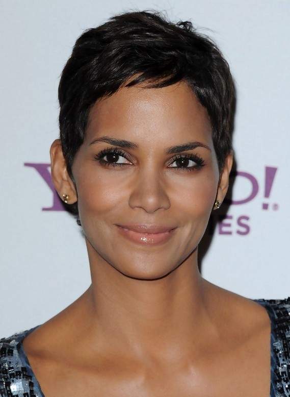 Halle Berry Casual Short Straight Pixie Cut for Black Women
