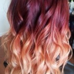 Red to Blonde Ombre Hair with Waves - Ombre Hair Color Ideas