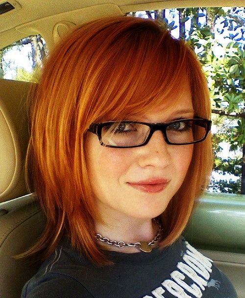 Short Hairstyles 2021: Red Bob Hair with Side Swept Bangs ...