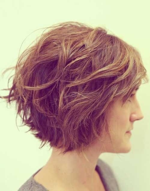 Side View of Messy Short Haircut for Thick Hair