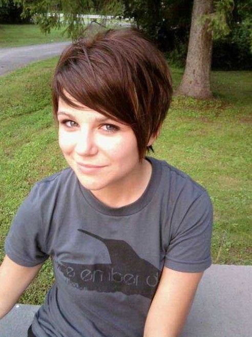 Cute Short Haircut with Side Swept Bangs for Women