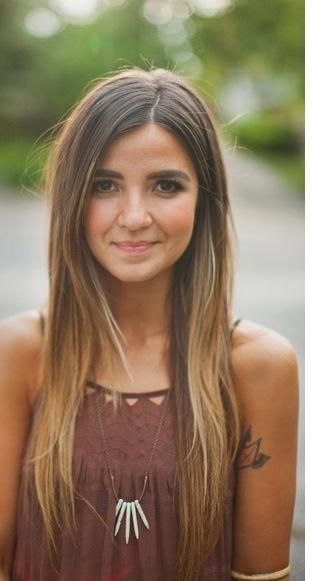 Girls Long Straight Ombre Hair Perfect For Dark Hair