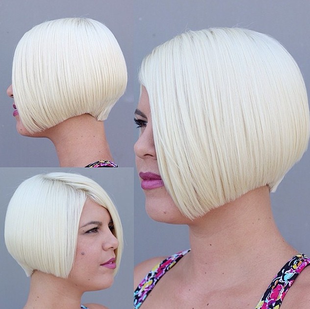 Cool Short Straight Blonde Bob Hairstyle
