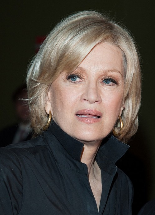 Diane Sawyer short haircut with bangs for women over 60