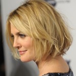 Drew Barrymore short messy Bob hairstyle