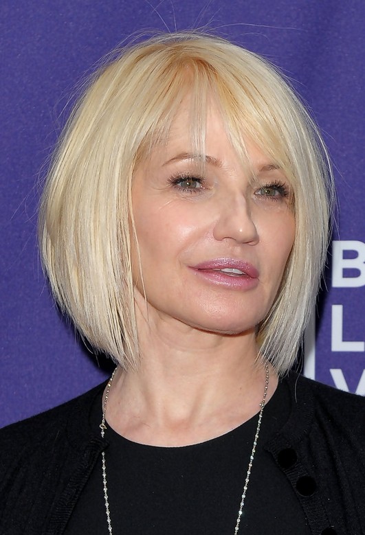 Ellen Barkin Short Straight Bob Hairstyle For Women Over 50 