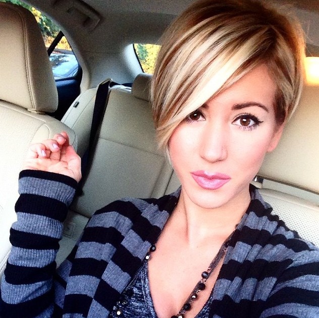 Latest Popular Short Straight Hairstyle with Long Bangs