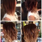 Ombre Hairstyle with waves for mid length hair