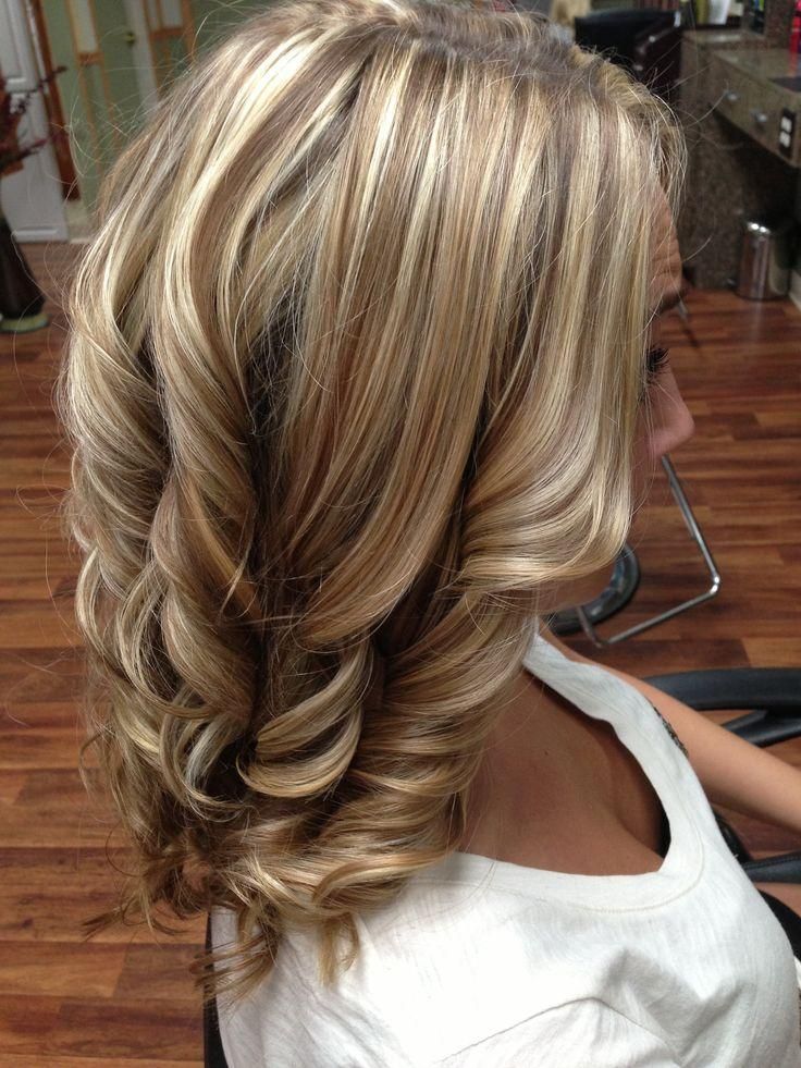 Perfect mixture of blonde highlights brunette lowlights