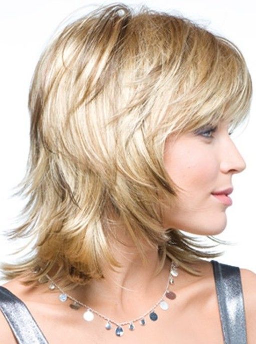 Side View of Layered Shag Hairstyle for Thick Hair