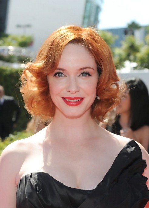 Christina Hendricks Short Red Curly Hairstyle for Women