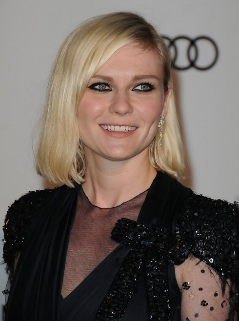 Kirsten Dunst Mid Length Bob Hairstyle for Round Faces