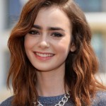 Lily Colins Shaggy Bob Haircut for Thick Hair