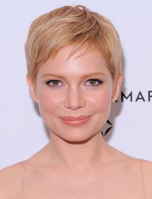Michelle Williams Short Straight Pixie Cut with Bangs for Women